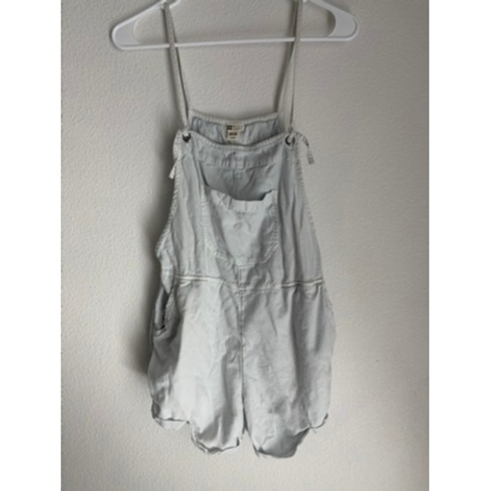 Billabong Womens Light Blue Cotton Scalloped Hem Shortalls Overalls Size Small
